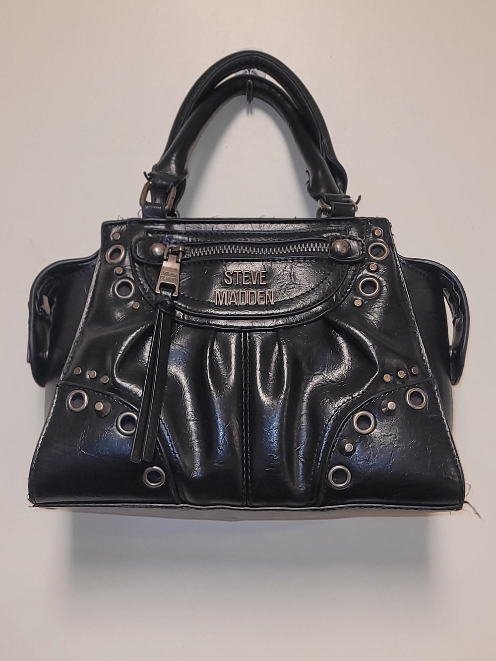 Steve Madden Brhen Black Crossbody Satchel